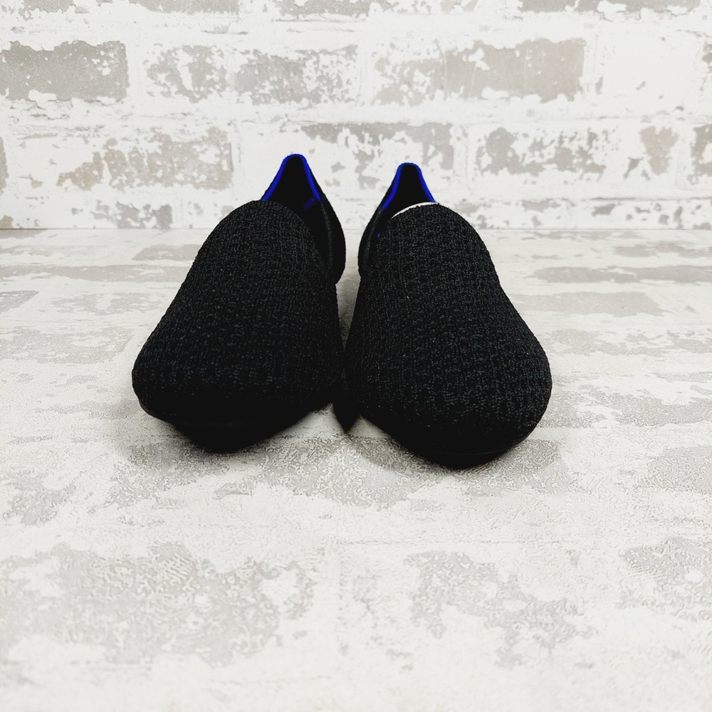 Rothy's Black Knit Slip-On Loafers with Blue and Tan Accents - Picture 4 of 7